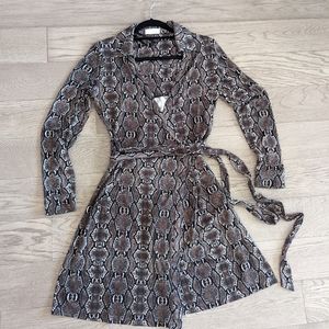 Calvin Klein Snakeskin Wrap Dress